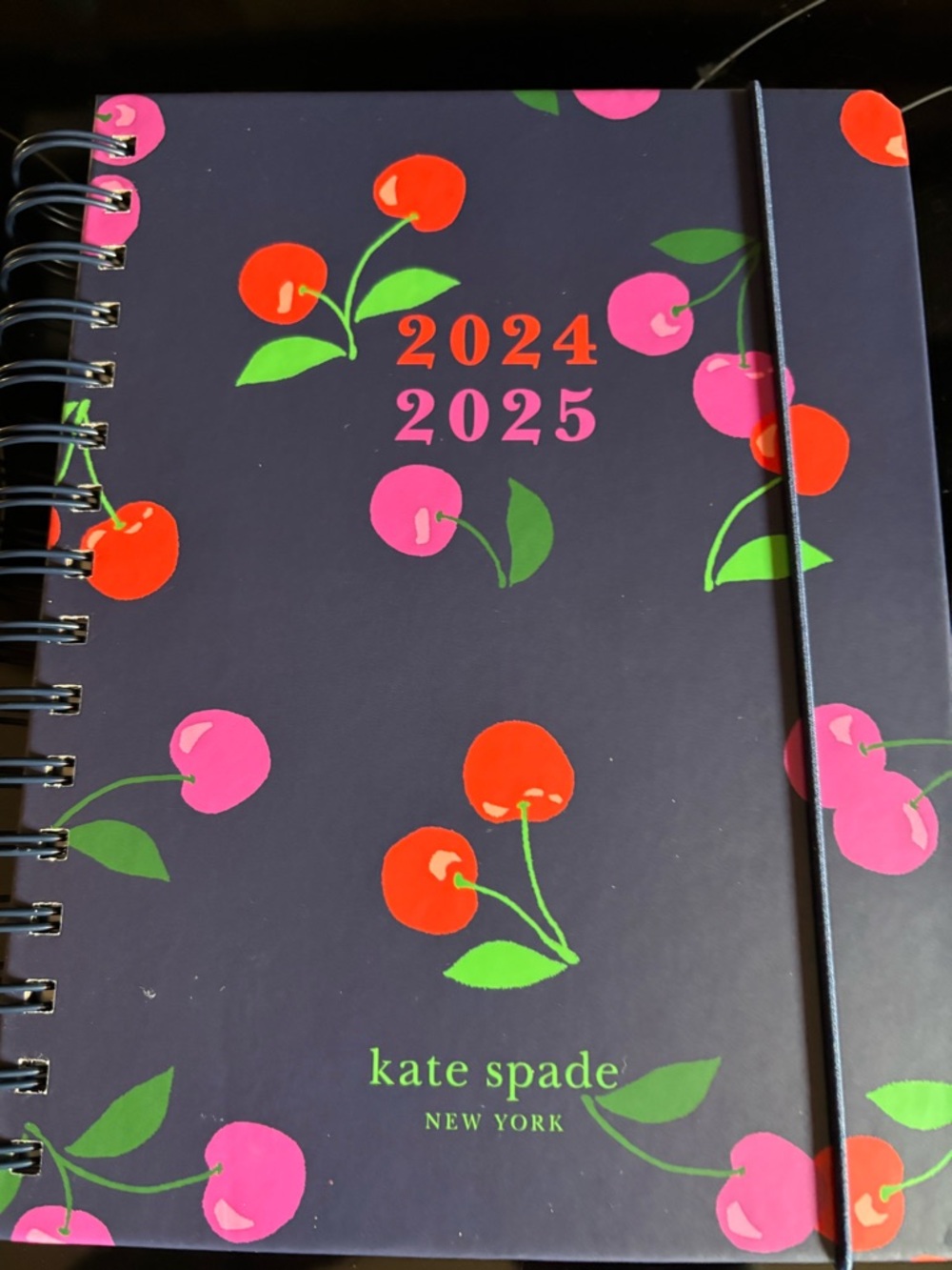 Kate Spade Cherry Pattern Spiral Planner - 2024-2025